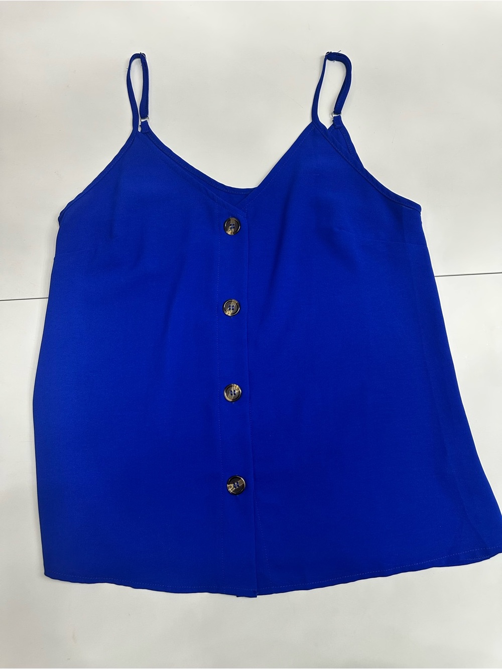 Amazon Royal Blue Button-Front Satin Cami